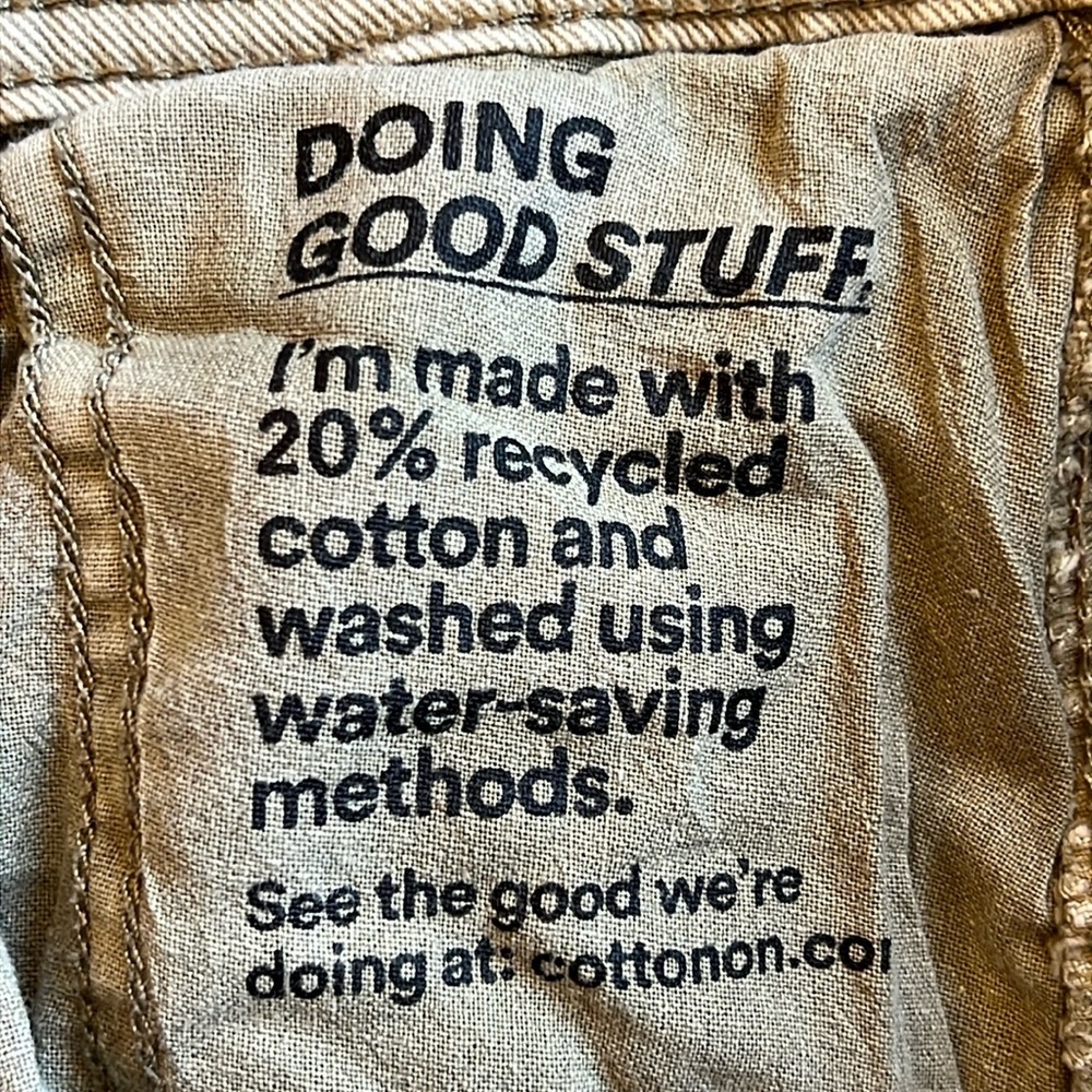 Cotton On Carpenter Pants Sage Green Fade Relaxed Tapered Crisp Denim Loop 32x29 - Picture 14 of 16